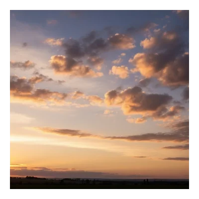 Sky background - Golden Hour with Scattered clouds (2)