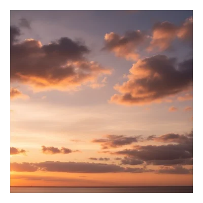 Sky background - Golden Hour with Scattered clouds (6)