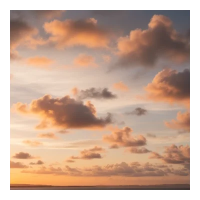 Sky background - Golden Hour with Scattered clouds (10)